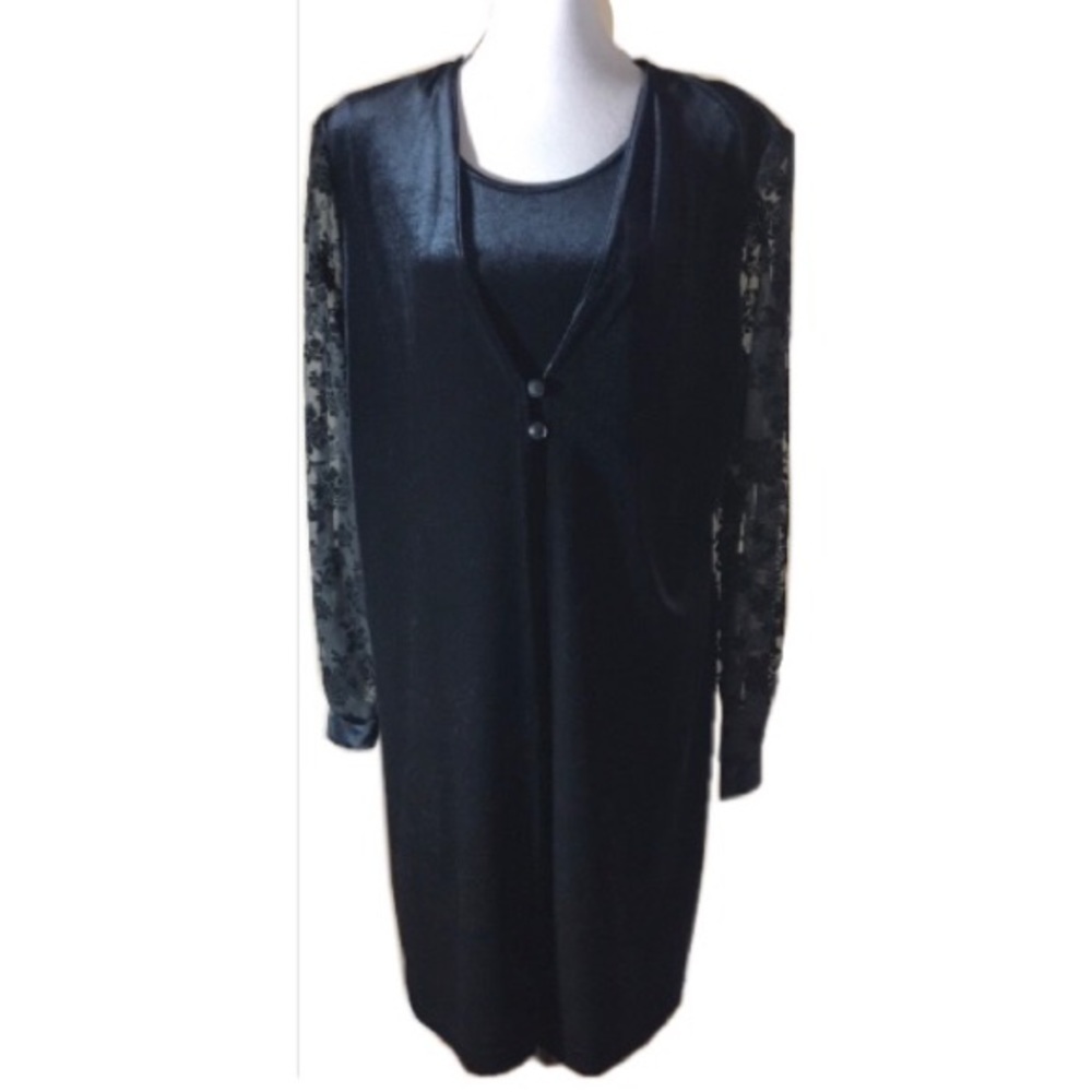 🎒BTS SALE📚 Vintage Studio C Formal Burnout Sleeve Midi Dress, [Sz18] NWOT